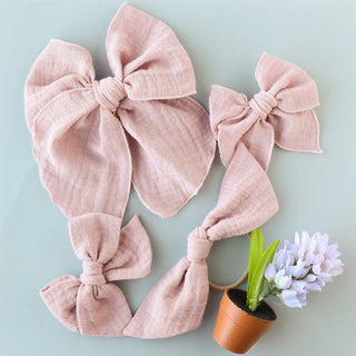 Blush | Gauze Party Bow - Eliza Cate and Co