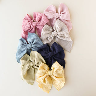 Blush | Gauze Party Bow - Eliza Cate and Co