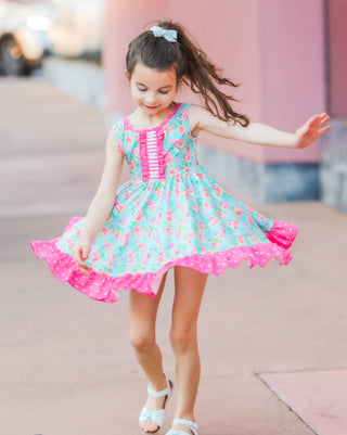 Twirl Dress | Pink Pizza Party *PREORDER* - Eliza Cate and Co