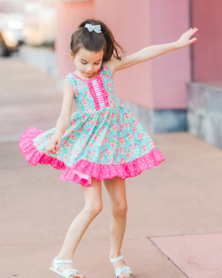 Twirl Dress | Pink Pizza Party *PREORDER* - Eliza Cate and Co