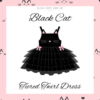 Tiered Pinafore Twirl | Black Cat *PREORDER* - Eliza Cate and Co