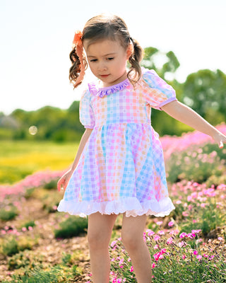 Skirted Bubble | Rainbow Gingham - Eliza Cate and Co