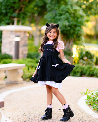 Pinafore Twirl Dress | Black Cat - Eliza Cate and Co
