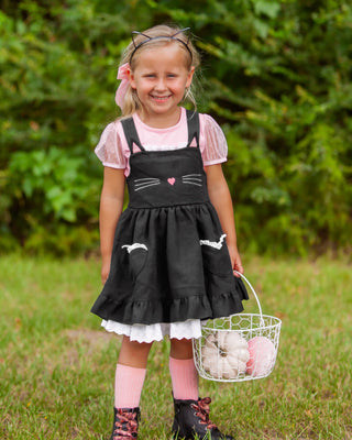 Pinafore Twirl Dress | Black Cat - Eliza Cate and Co