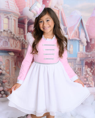 Holiday Dress | Nutcracker Soldier in Pink - Eliza Cate and Co