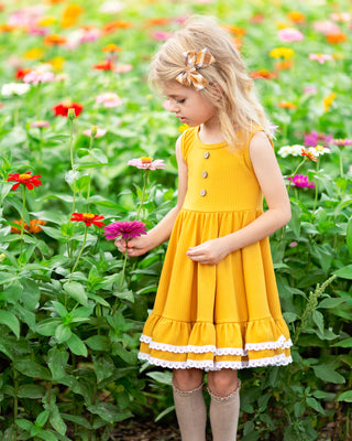 Ribbed Twirl Dress | Dandelion - Eliza Cate and Co