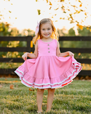 Ribbed Twirl Dress | Rose - Eliza Cate and Co