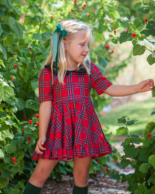 Vintage Twirl Dress | Red Tartan - Eliza Cate and Co