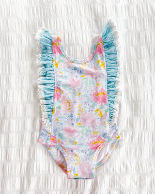 Ruffled One Piece | Rainbow Blooms - Eliza Cate and Co