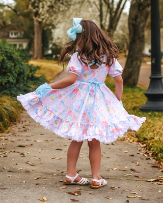Twirl Dress | Rainbow Blooms Floral *PREORDER* - Eliza Cate and Co