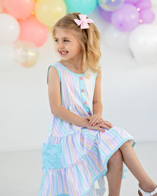 Tiered Twirl Dress | Rainbow Stripe *PREORDER* - Eliza Cate and Co