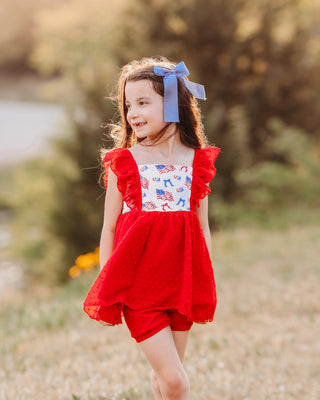 Dotty Twirl Set | USA Flags + Bows - Eliza Cate and Co