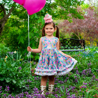 Ribbed Twirl Dress | Birthday Cake (5T ONLY) - Eliza Cate and Co