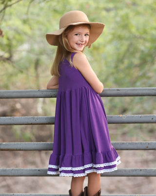 Ribbed Twirl Dress | Amethyst *PREORDER* - Eliza Cate and Co