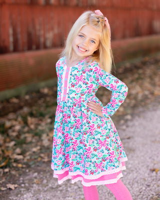 Twirl Dress | Pink Bows + Holly - Eliza Cate and Co