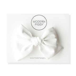 True White | Oversized Hand-tied Bow