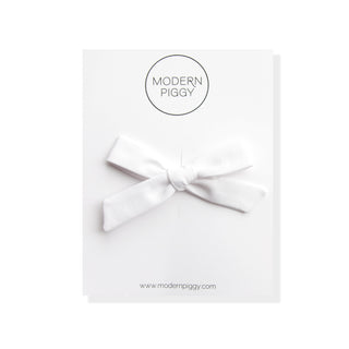 True White | Hand-tied Bow - Eliza Cate and Co
