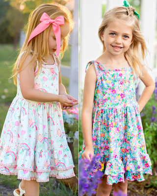 Tie Shoulder Twirl Dress Duo *PREORDER* - Eliza Cate and Co