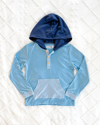 Hoodie Ribbed Shirt | Blue (Adult) - Eliza Cate and Co