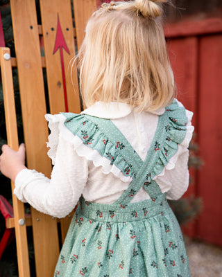 Pinafore Dress | Berry Blossom in Sage