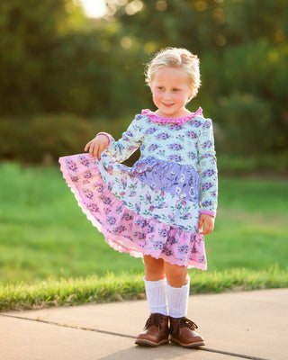 Tiered Twirl Dress | Lilac Gardens - Eliza Cate and Co