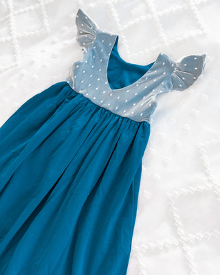 Maxi Dress | Dark Teal Blue - Eliza Cate and Co